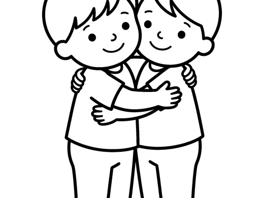 Hug coloring page — Ages 2–3