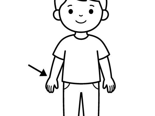 Human body coloring page — Ages 5–6