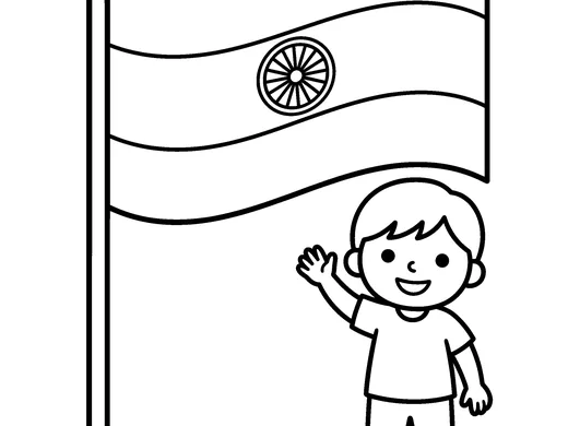 India flag coloring page — Ages 3–4