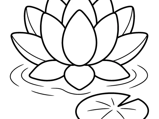 Lotus flower coloring page — Ages 3–4