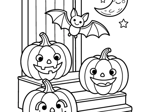Jack-o-lantern coloring page — Ages 5–6