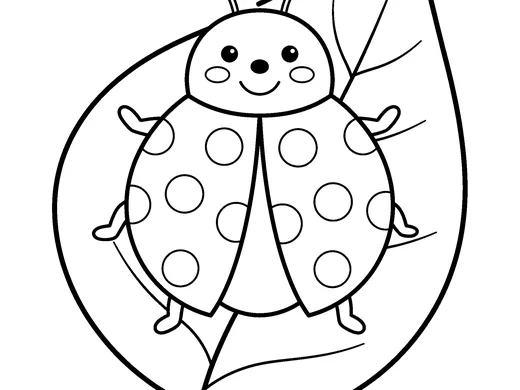 Ladybug coloring page — Ages 3–4
