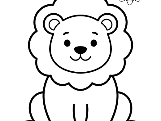 Lion coloring page — Ages 3–4