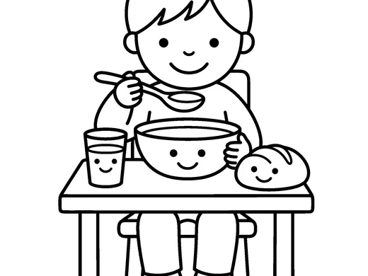 Lunch coloring page — Ages 4–5