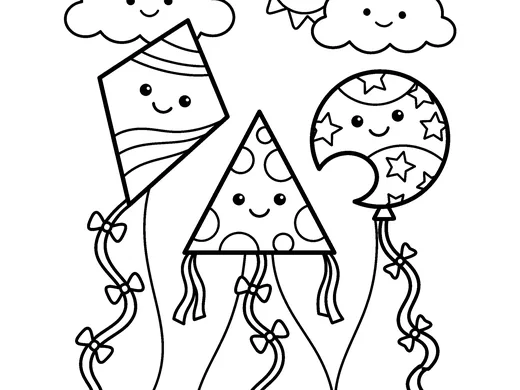 Makar sankranti kites coloring page — Ages 4–5