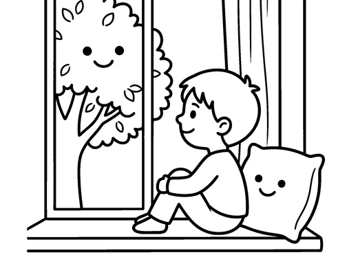 Missing someone coloring page — Ages 4–5