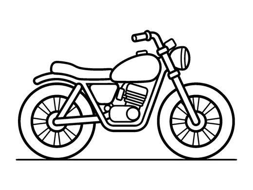 Motorcycle coloring page — Ages 4–5