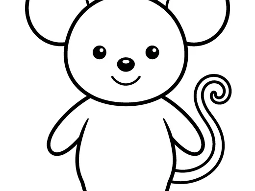Mouse coloring page — Ages 2–3