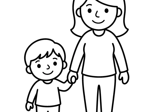Mum coloring page — Ages 3–4