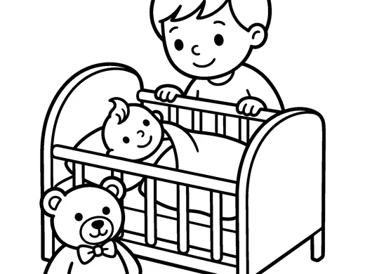 New baby coloring page — Ages 4–5