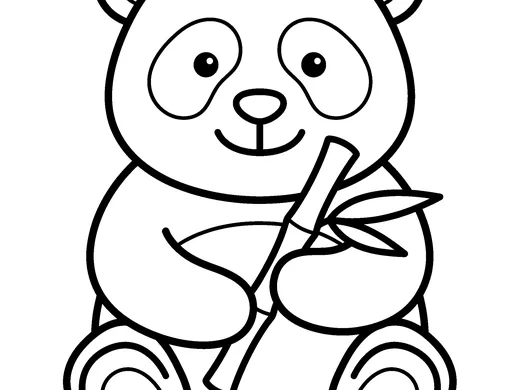 Panda coloring page — Ages 3–4