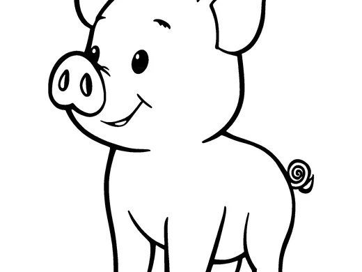Pig coloring page — Ages 2–3