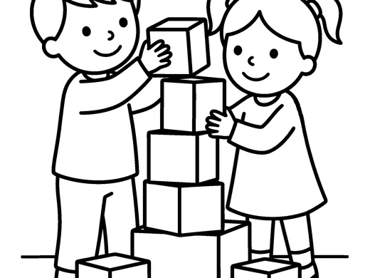 Friends coloring page — Ages 3–4