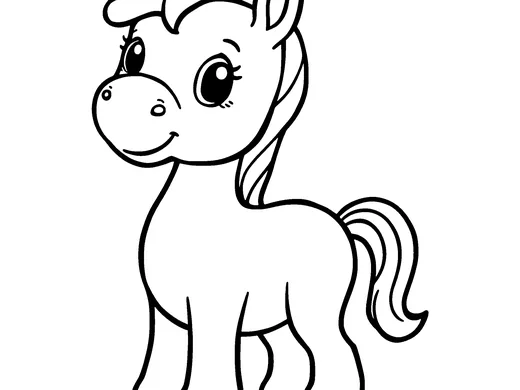 Pony coloring page — Ages 3–4