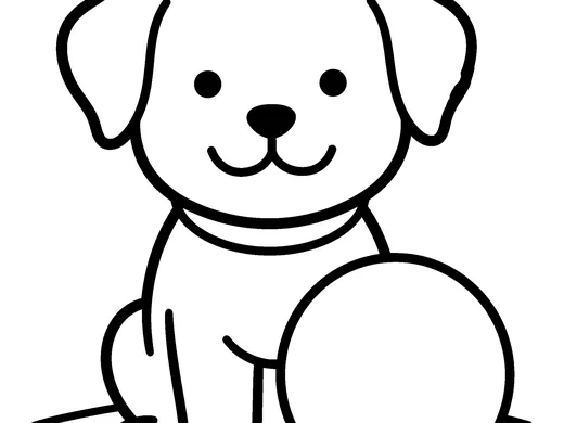 Puppy coloring page — Ages 3–4