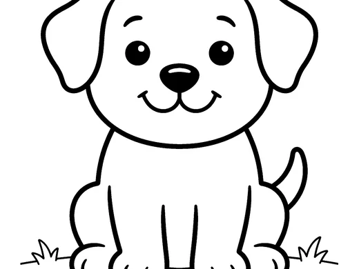 Puppy coloring page — Ages 2–3