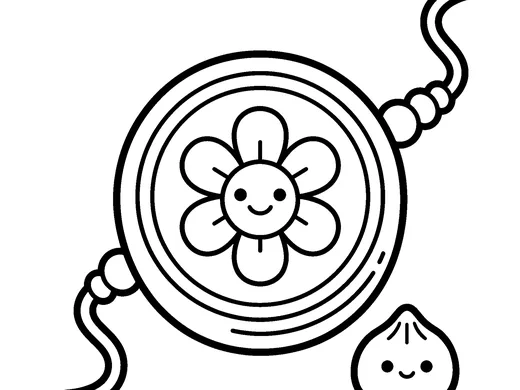 Rakhi bracelet coloring page — Ages 3–4