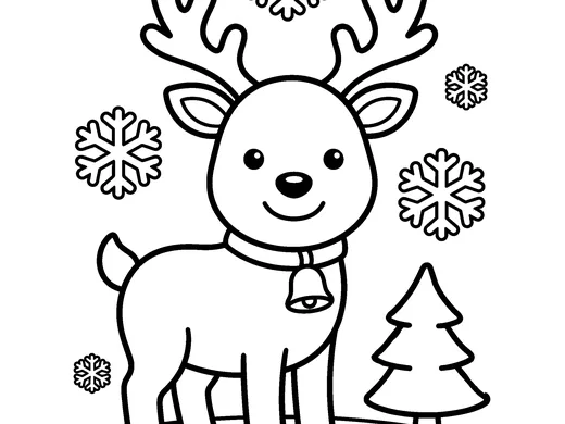 Reindeer coloring page — Ages 4–5