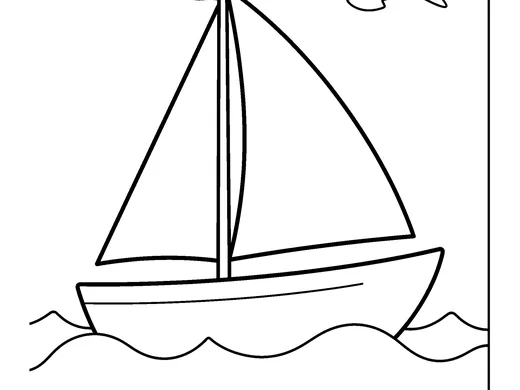 Sailboat coloring page — Ages 4–5