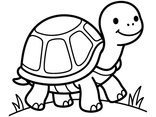 Sea turtle coloring page — Ages 4–5