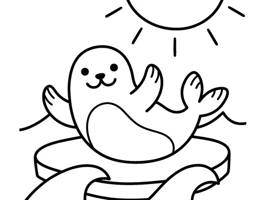 Seal coloring page — Ages 4–5