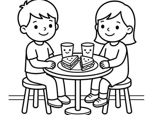 Sharing coloring page — Ages 4–5