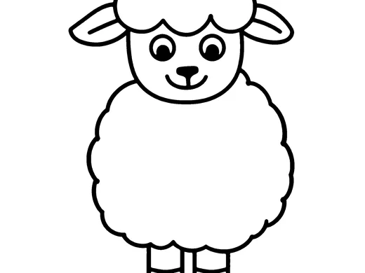 Sheep coloring page — Ages 2–3