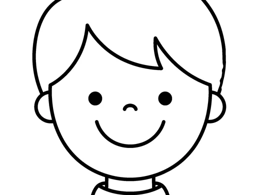 Smiling coloring page — Ages 2–3