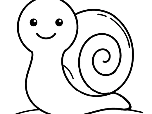 Snail coloring page — Ages 2–3