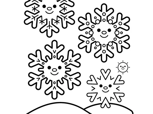 Snowflake coloring page — Ages 3–4