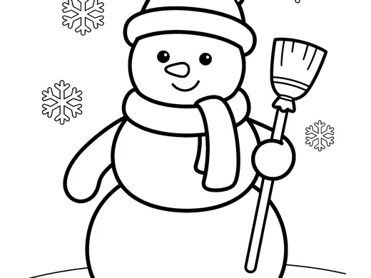 Snowman coloring page — Ages 2–3