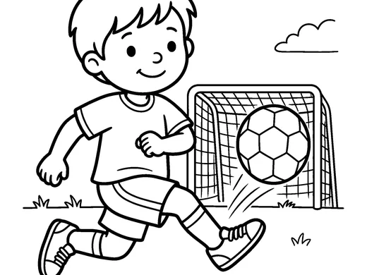 Soccer coloring page — Ages 5–6