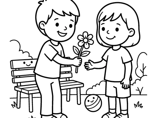 Saying sorry coloring page — Ages 5–6