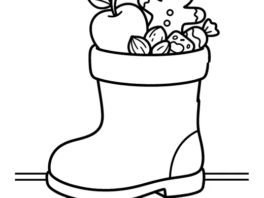 St nicholas boot coloring page — Ages 3–4