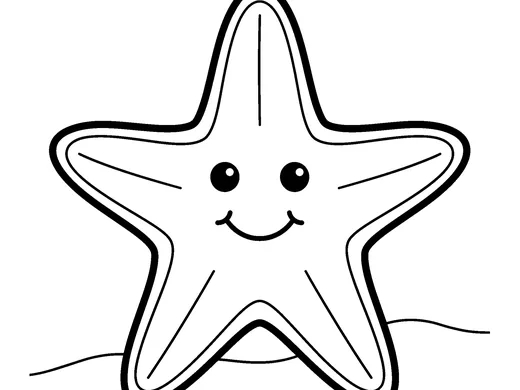 Starfish coloring page — Ages 2–3