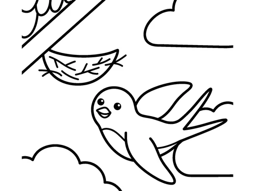 Swallow coloring page — Ages 4–5