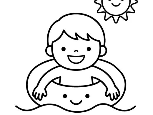 Swimming coloring page — Ages 4–5
