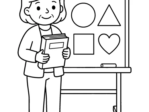 Teacher coloring page — Ages 4–5