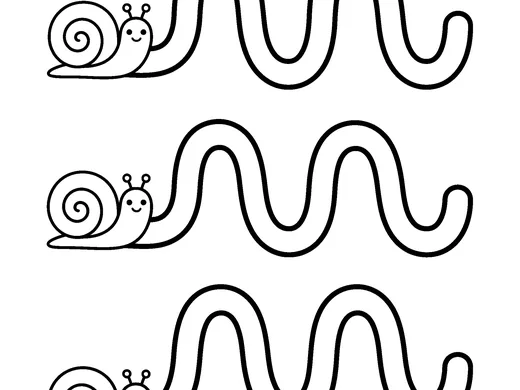 Tracing waves coloring page — Ages 2–3