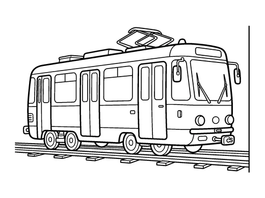 Tram coloring page — Ages 4–5