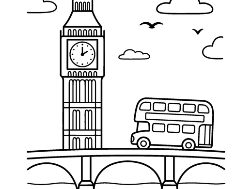 Big ben coloring page — Ages 5–6
