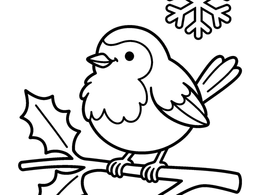 Robin coloring page — Ages 4–5