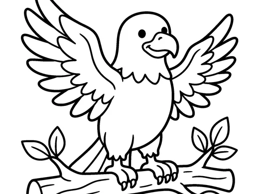 Bald eagle coloring page — Ages 4–5