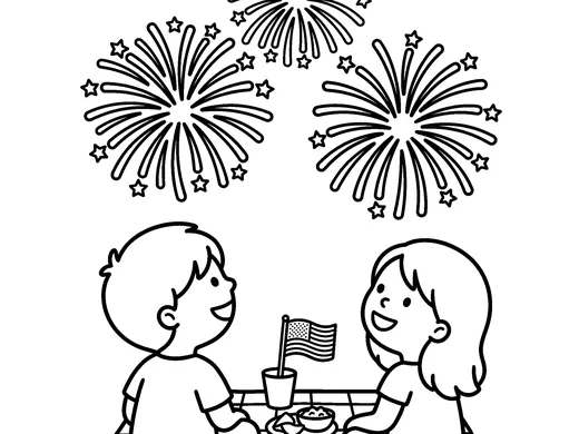 Fourth of july coloring page — Ages 4–5