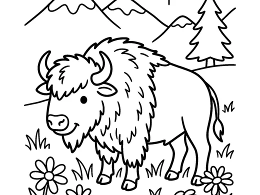 Bison coloring page — Ages 5–6