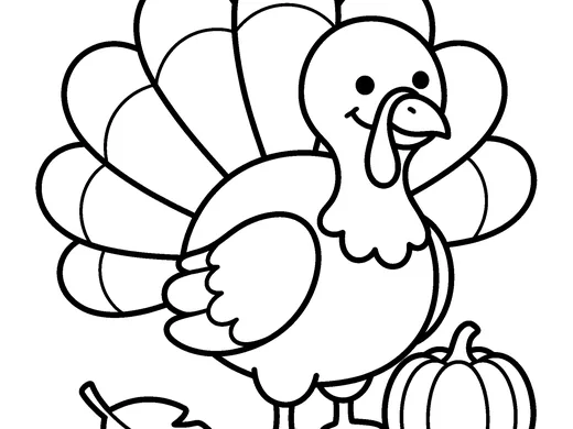 Thanksgiving turkey coloring page — Ages 3–4