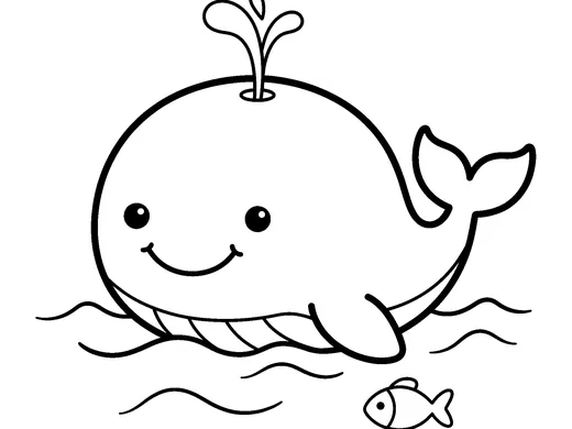 Whale coloring page — Ages 4–5