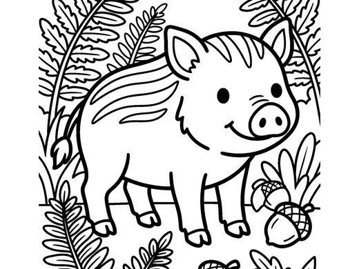 Wild boar coloring page — Ages 5–6