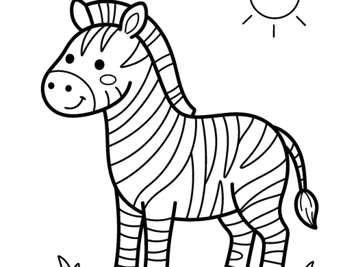Zebra coloring page — Ages 4–5